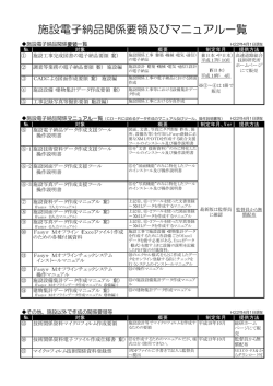 施設電子納品関係要領及びマニュアル一覧