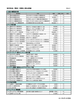 制作料金一覧表｜見積もり算出詳細