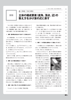 立体の構成要素（直角、頂点、辺）の 数え方をかけ算の式に表す