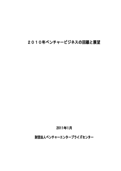 2010年ベンチャービジネスの回顧と展望（本文）