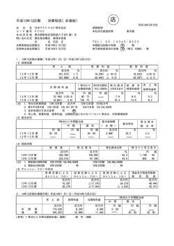 平成13年12月期 決算短信（非連結）