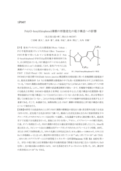 1P067 Poly(3 hexylthiophene)薄膜の形態変化の電子構造 の影響