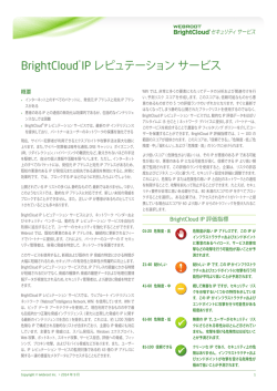 BrightCloud&reg; IP レピュテーション サービス