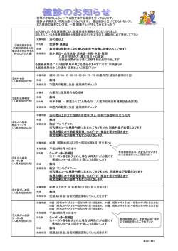 皆様ご存知でしょうか！？当院では下記健診を行っております。 健診は