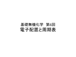 第6回：電子配置と周期表