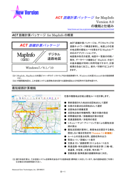 ACT距離計算パッケージ for MapInfo Version 8.0の機能と仕組み
