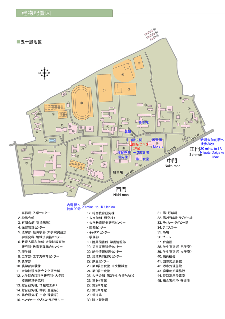 建物配置図 - 新潟大学硬式庭球部