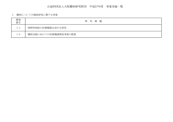 平成27年度事業実施一覧