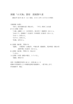 旅館「小天狗」貸切 部屋割り表