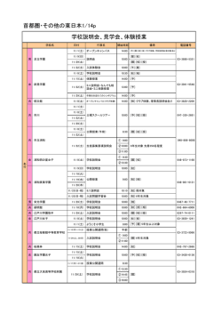 首都圏・その他の東日本1/14p 学校説明会、見学会、体験授業