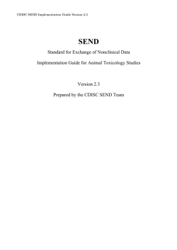 Standard for Exchange of Nonclinical Data