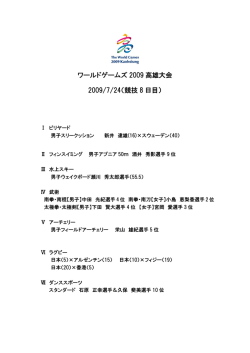 本日の日本人選手の結果はこちら（PDF）