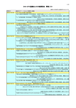 DHA・EPA協議会との共催講演会 開催リスト