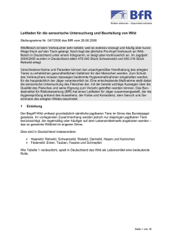 Leitfaden f&uuml;r die sensorische Untersuchung und Beurteilung von Wild