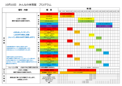 10月10日 みんなの体育館 プログラム