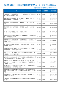 第16回 書籍テーマ展示「時代を駆け抜けたリーダーに学べ！」書籍リスト