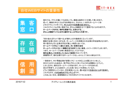 集 客 窓 口 集 客 窓 口 存 在 証 明 存 在 証 明 信 用 創 造 信 用 創 造