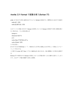 write 文の format で変数を使う(fortran 77)