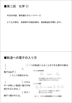第二回 化学 II 軌道への電子の入り方