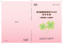 高次脳機能障害者のための 就 労 支 援 高次脳機能障害者のための 就