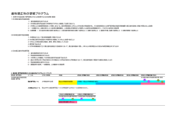 歯科矯正科の研修プログラム
