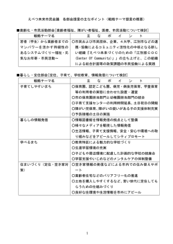 1 えべつ未来市民会議 各部会提言の主なポイント（戦略テーマ提言の