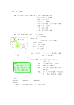 -1- （5）インダス文明 BC2300年ころから500年間 インダス川流域の