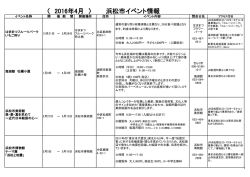 〈 2016年4月 〉 浜松市イベント情報