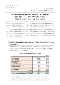 2020年の介護施設等の不足数は180.9万人分と推計