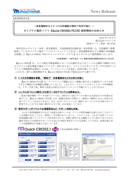 2010/03/02 オリジナル集計ソフト【Quick-CROSS3 PLUS】