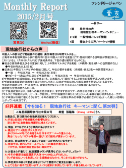 Monthly Report 2月号 - 中国人観光客誘致促進コンサルティング