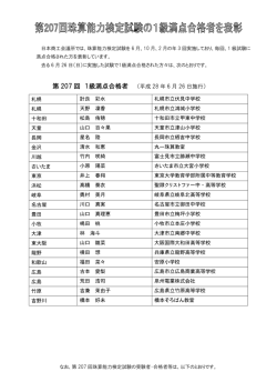 第 207 回 1級満点合格者