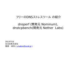 フリーのDNSストレスツール の紹介 dnsperf (開発元 Nominum