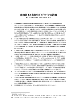 条約第 13 条施行ガイドラインの詳細