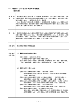 12 保安林における立木伐採等許可制度 （森林法）