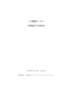 IP電話サービス ご利用までの手引き