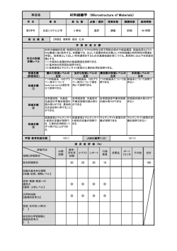 材料組織学 （Microstructure of Materials）