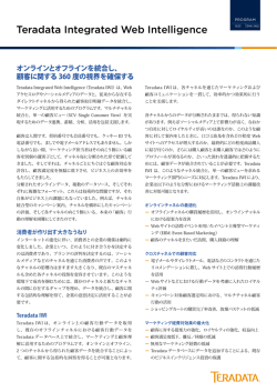 Teradata Integrated Web Intelligence