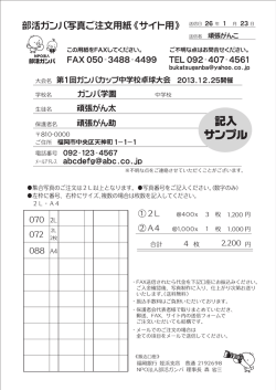 サイト用写真注文用紙卓球記入見本