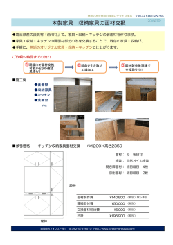 木製家具 収納家具の面材交換