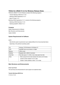 TOOLS for UR242 Release Notes for Windows