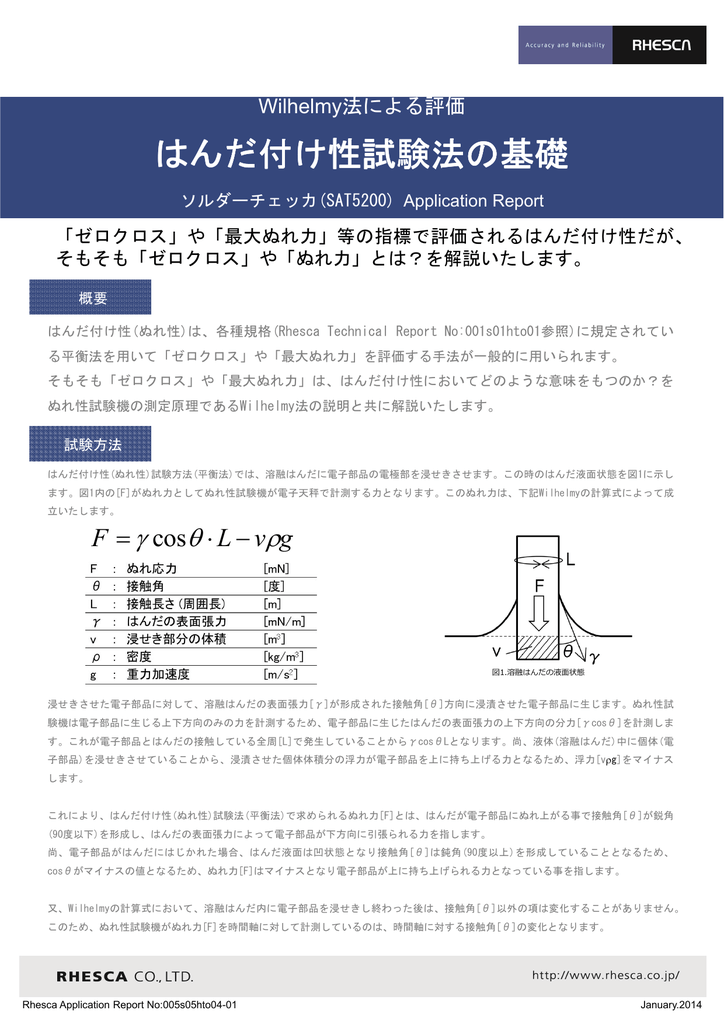 はんだ付け性試験法の基礎