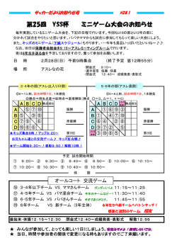 第25回 YSS杯 ミニゲーム大会のお知らせ
