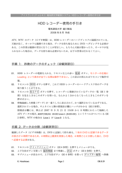 HDD レコーダー使用の手引き