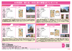 4年間ご入居の方へ家電5点プレゼントキャンペーンはじめ