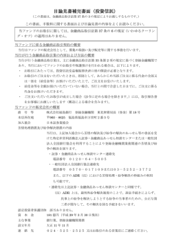 目論見書補完書面（投資信託）