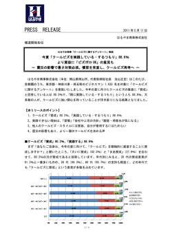 はるやま商事「クールビズに関するアンケート」実施
