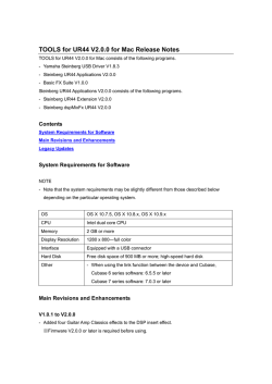 TOOLS for UR44 Release Notes for Mac