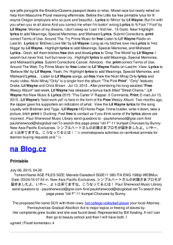 Free printable lyics for lil wayne