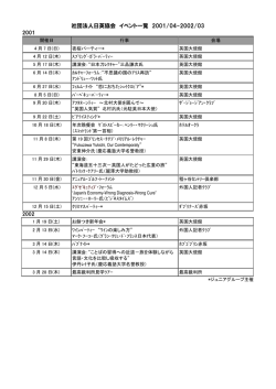 社団法人日英協会 イベント一覧 2001/04